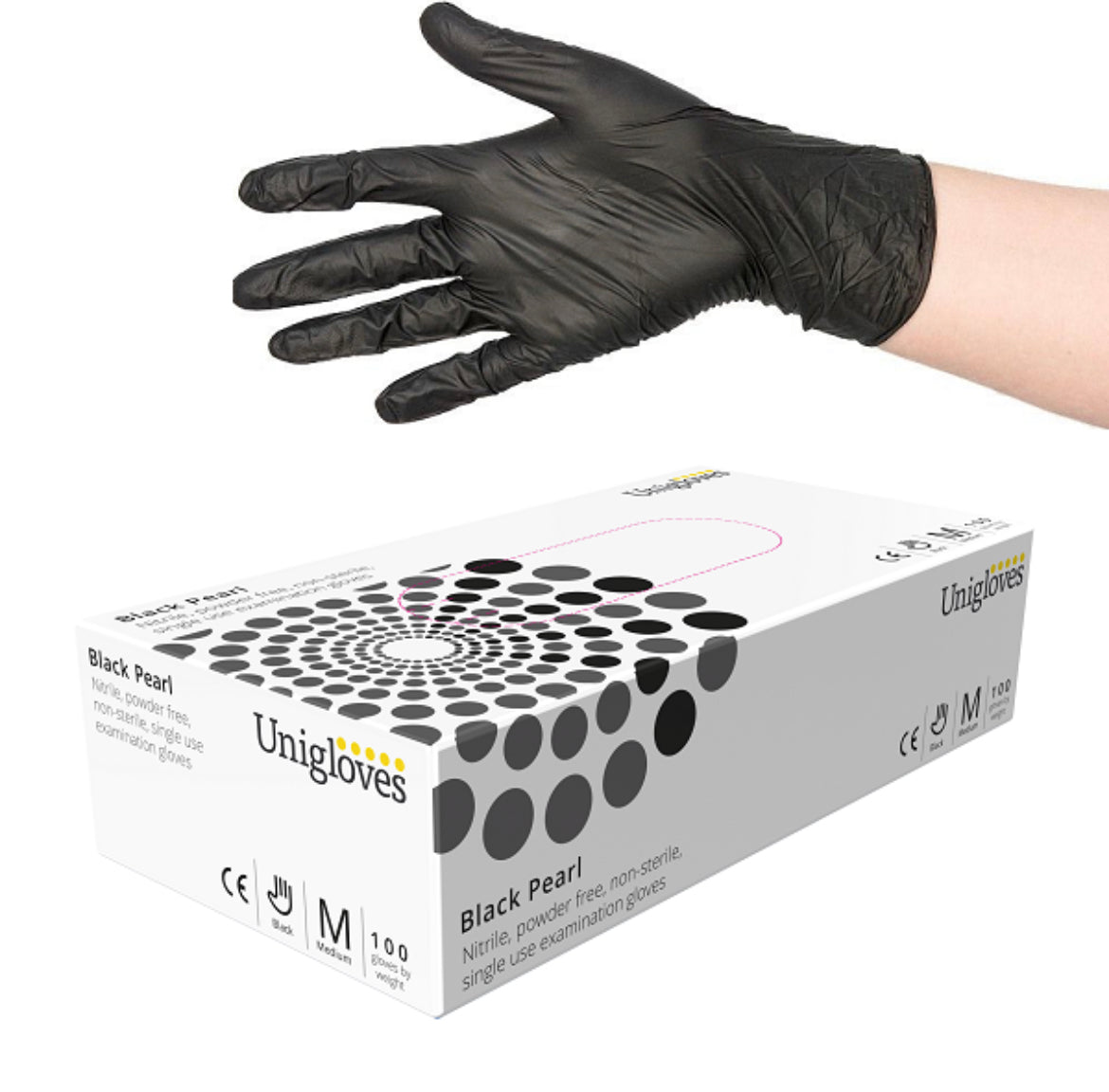 Top quality powder free disposable Black Pearl Nitrile gloves, size extra Large 100 pieces