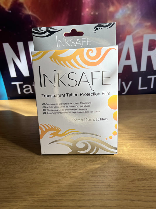 Inksafe Transparent Tattoo Protection Film Sheets 15cm x 10cm (Pack of 25)